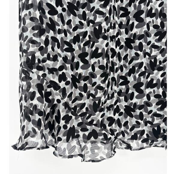 Notations Y2K Black White Asymmetical Ruffle Hem Midi Skirt Size S - Picture 4 of 6